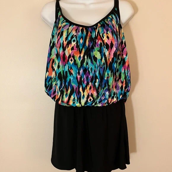 NWT- Longitude Tulum Blouson Swimdress- Size 16 - Picture 9 of 10